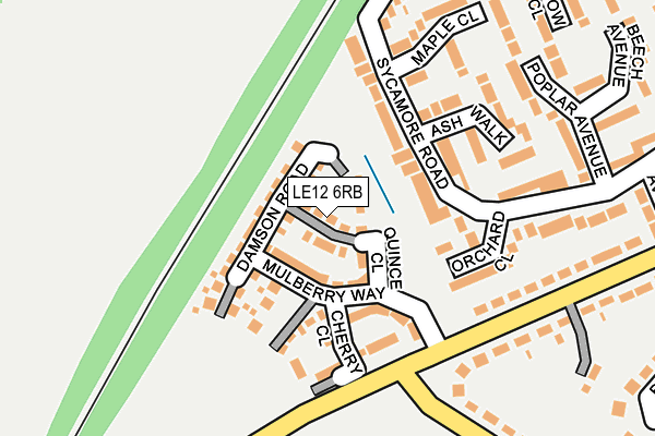 LE12 6RB map - OS OpenMap – Local (Ordnance Survey)