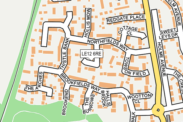 LE12 6RE map - OS OpenMap – Local (Ordnance Survey)