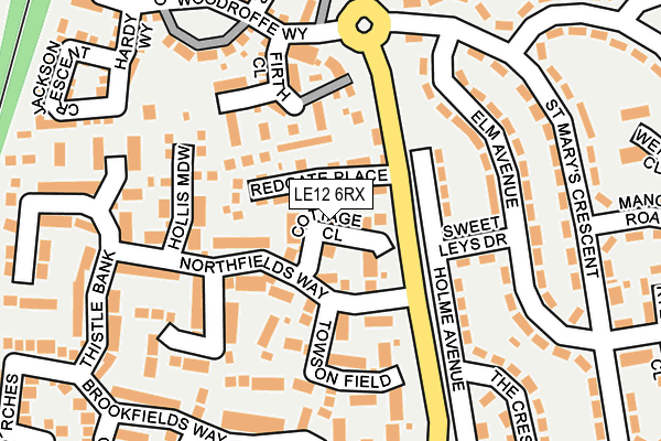 LE12 6RX map - OS OpenMap – Local (Ordnance Survey)