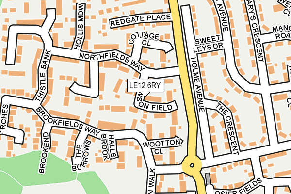 LE12 6RY map - OS OpenMap – Local (Ordnance Survey)