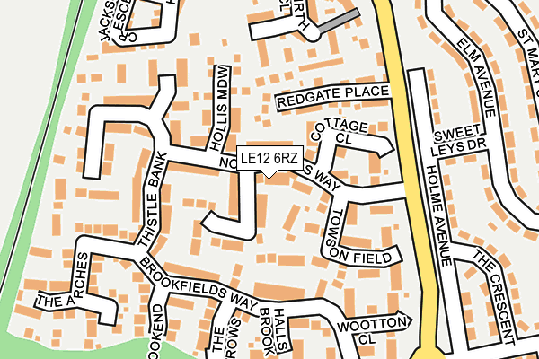 LE12 6RZ map - OS OpenMap – Local (Ordnance Survey)
