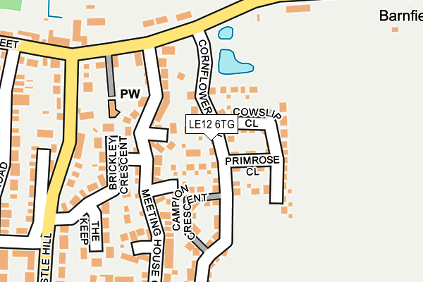 LE12 6TG map - OS OpenMap – Local (Ordnance Survey)