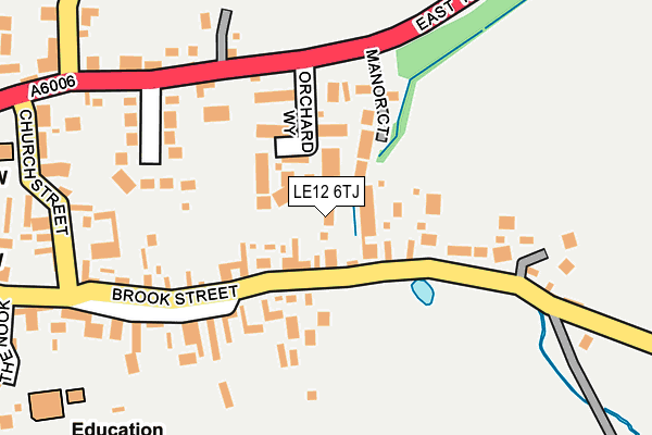 LE12 6TJ map - OS OpenMap – Local (Ordnance Survey)