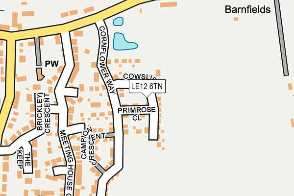 LE12 6TN map - OS OpenMap – Local (Ordnance Survey)