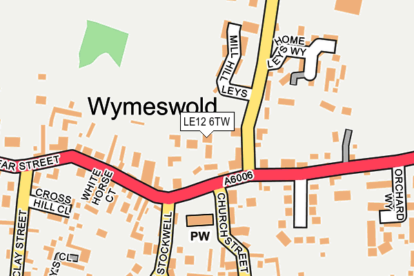 LE12 6TW map - OS OpenMap – Local (Ordnance Survey)