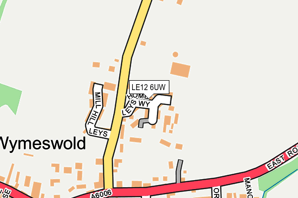 LE12 6UW map - OS OpenMap – Local (Ordnance Survey)