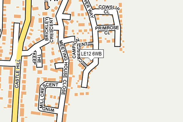 LE12 6WB map - OS OpenMap – Local (Ordnance Survey)