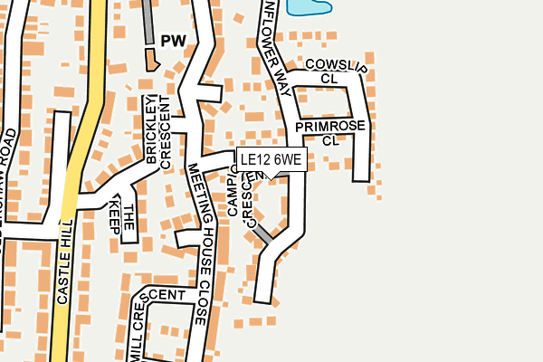 LE12 6WE map - OS OpenMap – Local (Ordnance Survey)