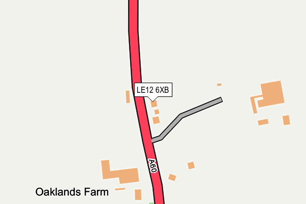 LE12 6XB map - OS OpenMap – Local (Ordnance Survey)