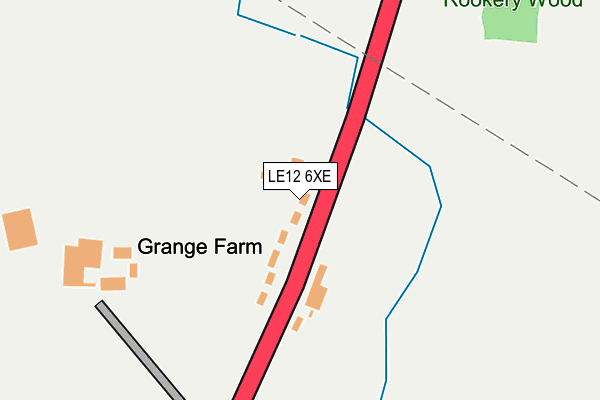 LE12 6XE map - OS OpenMap – Local (Ordnance Survey)