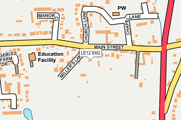 LE12 6XG map - OS OpenMap – Local (Ordnance Survey)