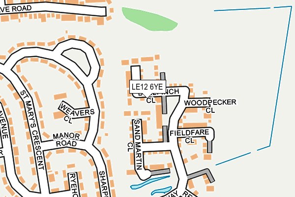 LE12 6YE map - OS OpenMap – Local (Ordnance Survey)