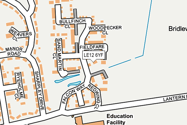 LE12 6YF map - OS OpenMap – Local (Ordnance Survey)