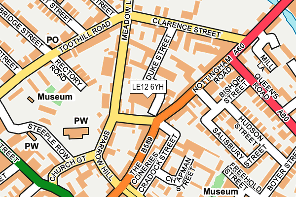 LE12 6YH map - OS OpenMap – Local (Ordnance Survey)