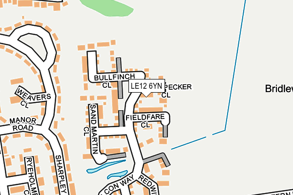 LE12 6YN map - OS OpenMap – Local (Ordnance Survey)