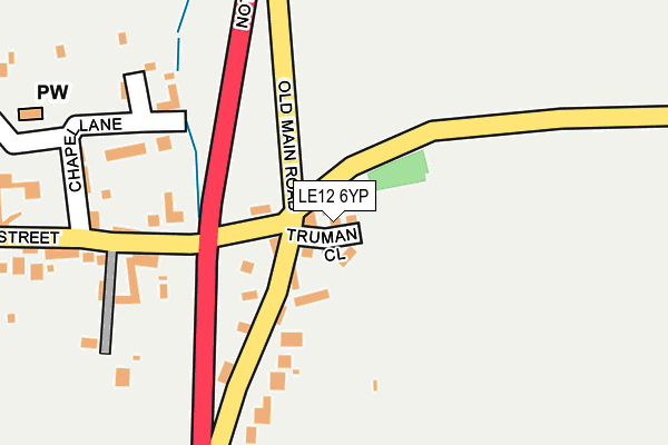 LE12 6YP map - OS OpenMap – Local (Ordnance Survey)