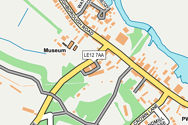 LE12 7AA map - OS OpenMap – Local (Ordnance Survey)