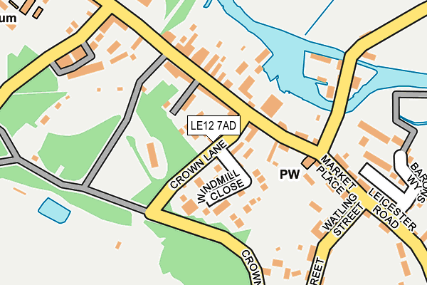 LE12 7AD map - OS OpenMap – Local (Ordnance Survey)