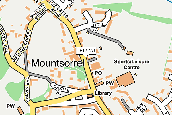 LE12 7AJ map - OS OpenMap – Local (Ordnance Survey)
