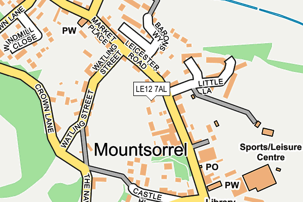 LE12 7AL map - OS OpenMap – Local (Ordnance Survey)