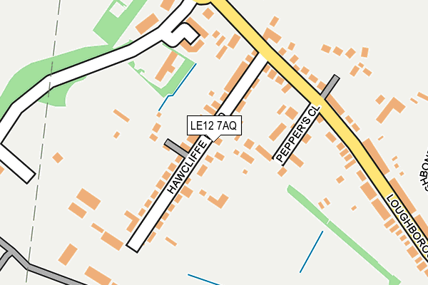 LE12 7AQ map - OS OpenMap – Local (Ordnance Survey)