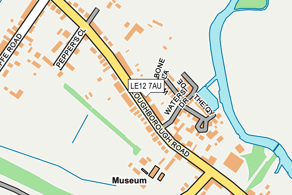 LE12 7AU map - OS OpenMap – Local (Ordnance Survey)