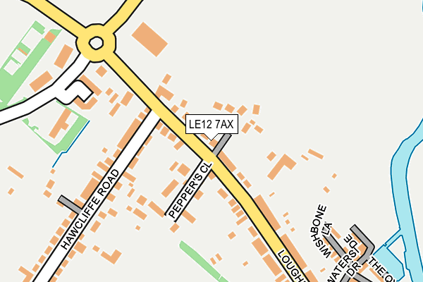 LE12 7AX map - OS OpenMap – Local (Ordnance Survey)