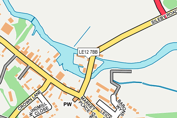 LE12 7BB map - OS OpenMap – Local (Ordnance Survey)