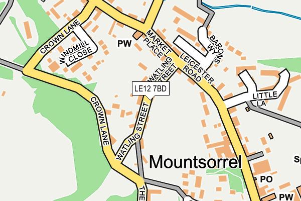 LE12 7BD map - OS OpenMap – Local (Ordnance Survey)