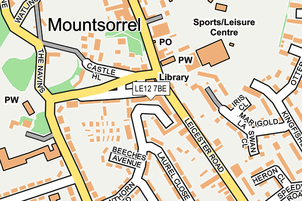 LE12 7BE map - OS OpenMap – Local (Ordnance Survey)