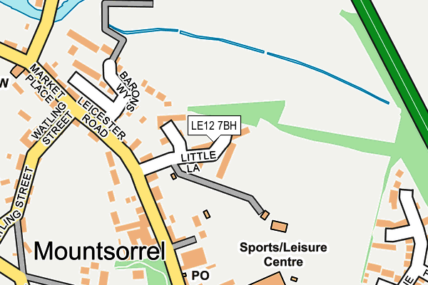 LE12 7BH map - OS OpenMap – Local (Ordnance Survey)