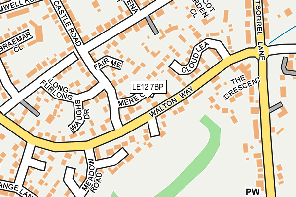 LE12 7BP map - OS OpenMap – Local (Ordnance Survey)