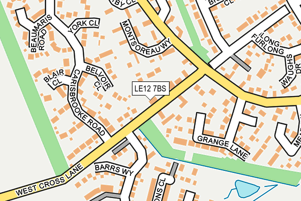 LE12 7BS map - OS OpenMap – Local (Ordnance Survey)