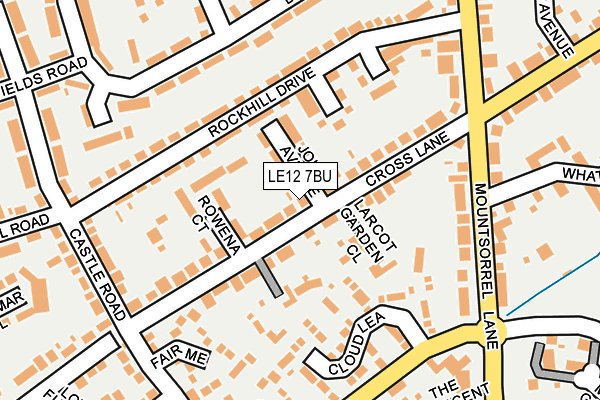LE12 7BU map - OS OpenMap – Local (Ordnance Survey)