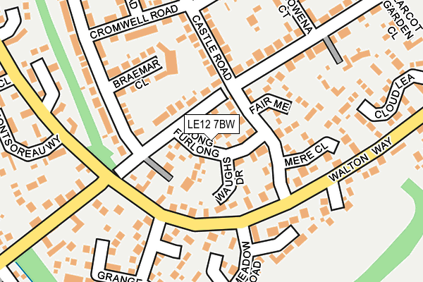 LE12 7BW map - OS OpenMap – Local (Ordnance Survey)