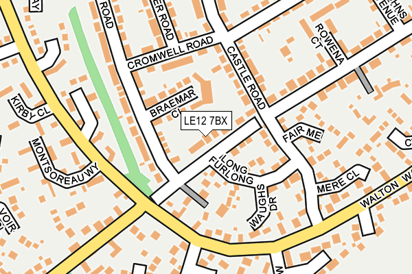 LE12 7BX map - OS OpenMap – Local (Ordnance Survey)