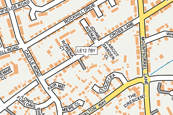 LE12 7BY map - OS OpenMap – Local (Ordnance Survey)