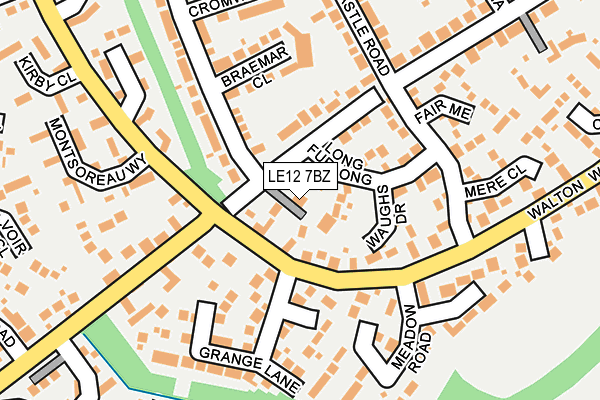 LE12 7BZ map - OS OpenMap – Local (Ordnance Survey)