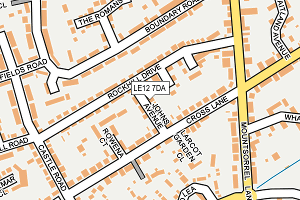 LE12 7DA map - OS OpenMap – Local (Ordnance Survey)