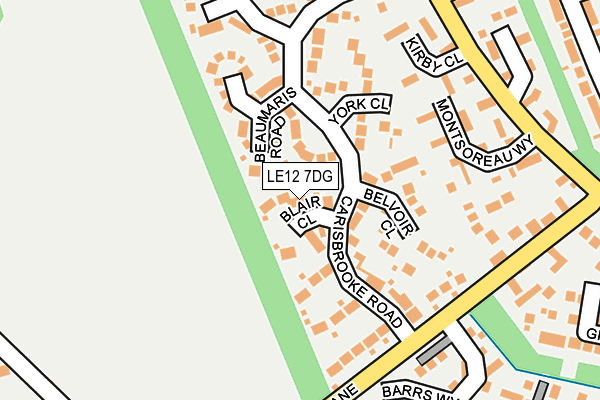 LE12 7DG map - OS OpenMap – Local (Ordnance Survey)