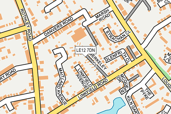 LE12 7DN map - OS OpenMap – Local (Ordnance Survey)