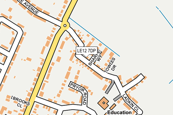 LE12 7DP map - OS OpenMap – Local (Ordnance Survey)