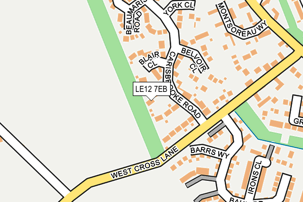 LE12 7EB map - OS OpenMap – Local (Ordnance Survey)