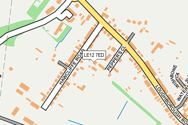 LE12 7ED map - OS OpenMap – Local (Ordnance Survey)