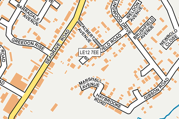 LE12 7EE map - OS OpenMap – Local (Ordnance Survey)