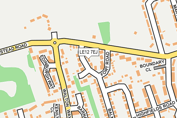 LE12 7EJ map - OS OpenMap – Local (Ordnance Survey)