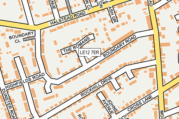 LE12 7ER map - OS OpenMap – Local (Ordnance Survey)