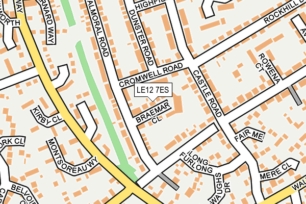 LE12 7ES map - OS OpenMap – Local (Ordnance Survey)