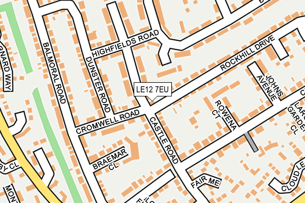 LE12 7EU map - OS OpenMap – Local (Ordnance Survey)