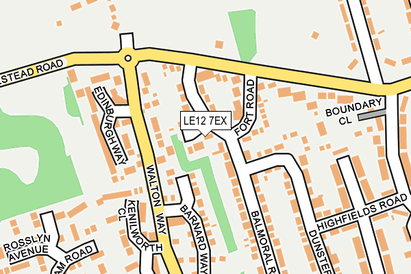 LE12 7EX map - OS OpenMap – Local (Ordnance Survey)